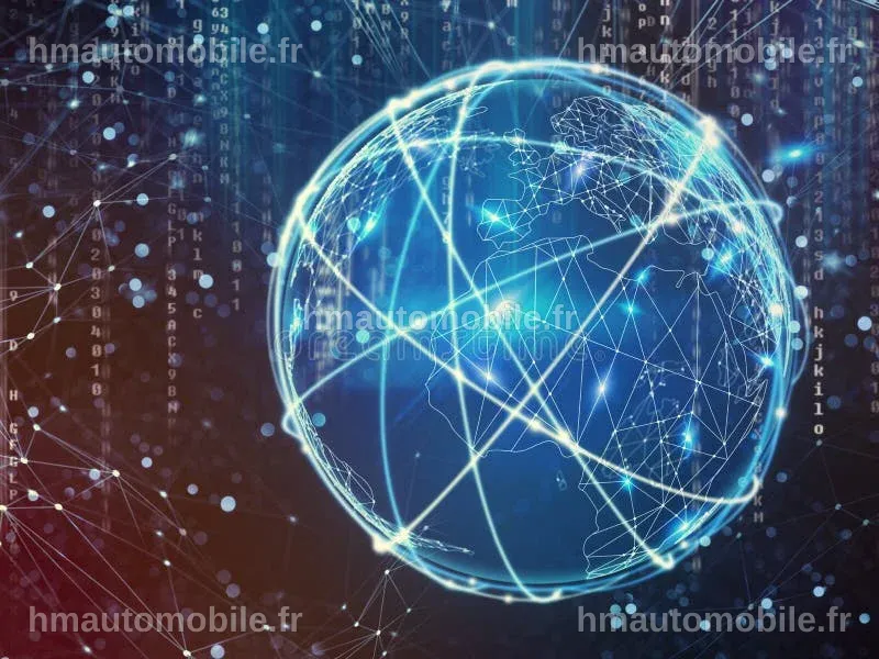 Illustration conceptuelle d'un réseau mondial, représentant la connectivité dans le sport.