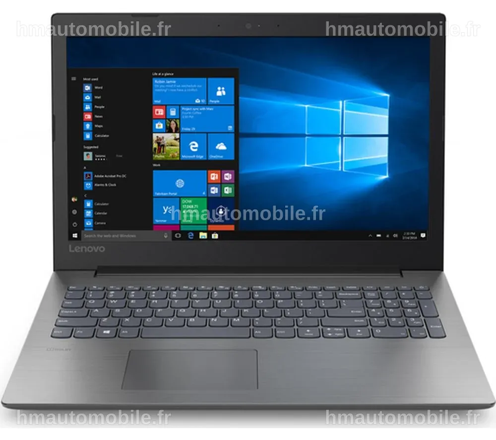 Ordinateur Lenovo noir, potentiellement utilisé pour des analyses stratégiques.