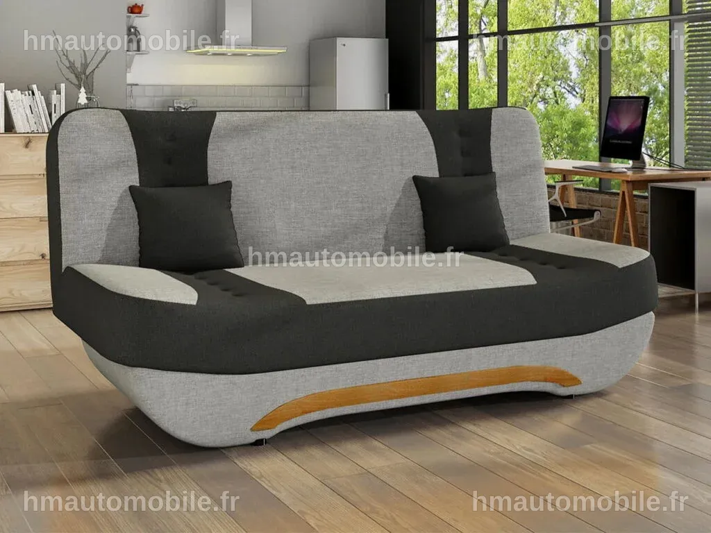 Canapé moderne avec fonction de lit, design élégant et confortable.